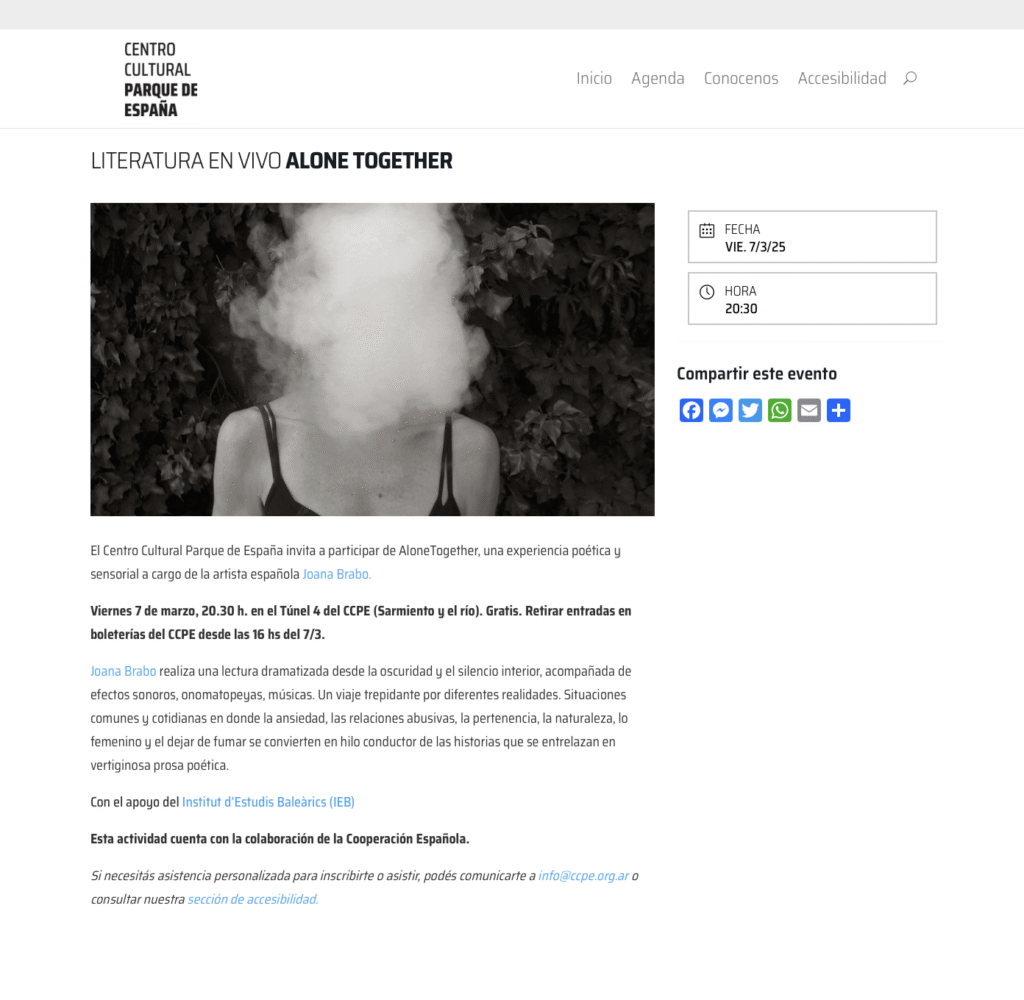 07. prensa Alone Together Centro cultural Parque España ROSARIO Argentina