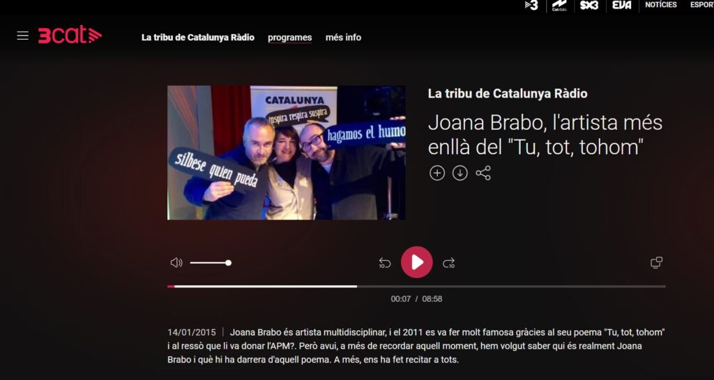 00 prensa Tututothom Joana Brabo radio 3 cat
