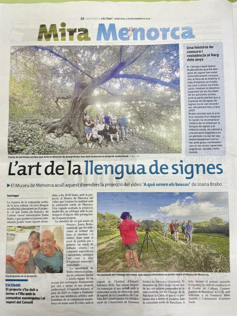 01 PRENSA AQSLB JoanaBrabo sordos Menorca ASSORME Mira Menorca