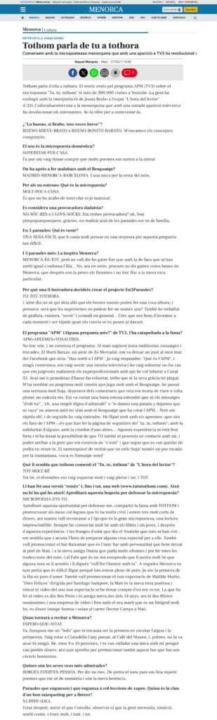 01 prensa Tututothom Joana Brabo entrevista Diari Menorca.pdfa