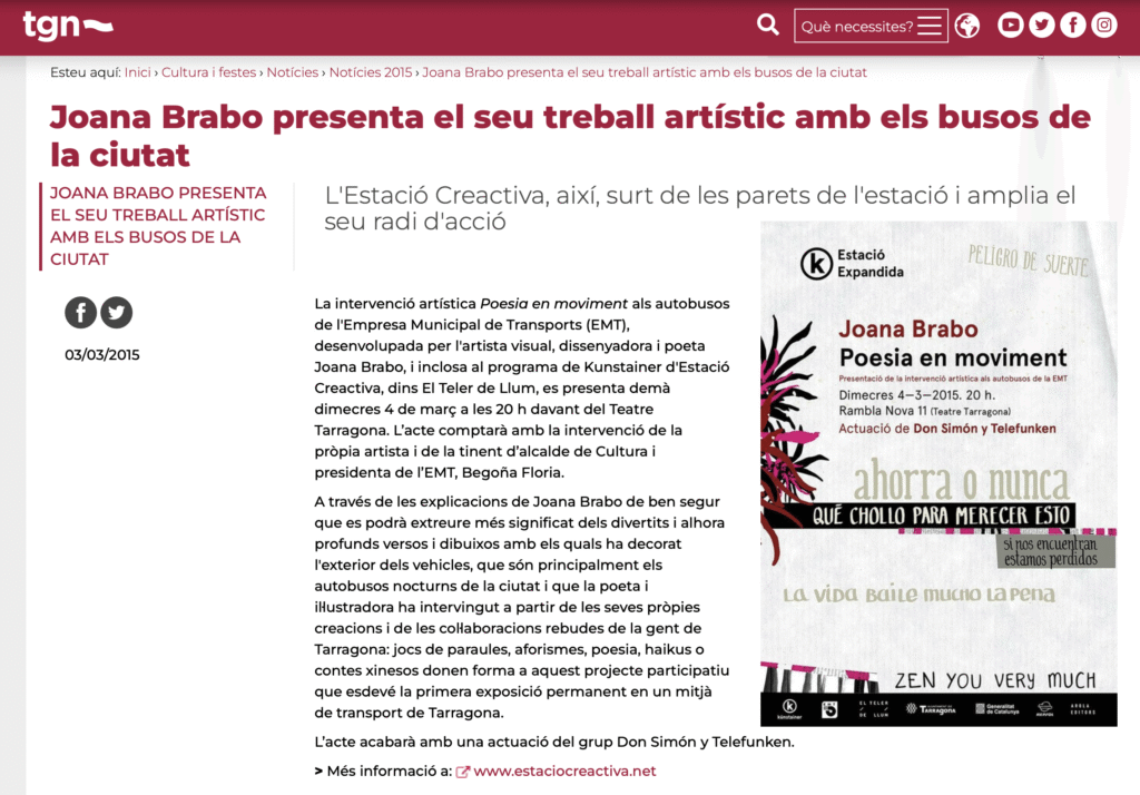 PRENSA Poesia en Moviment JoanaBrabo TGN.cat