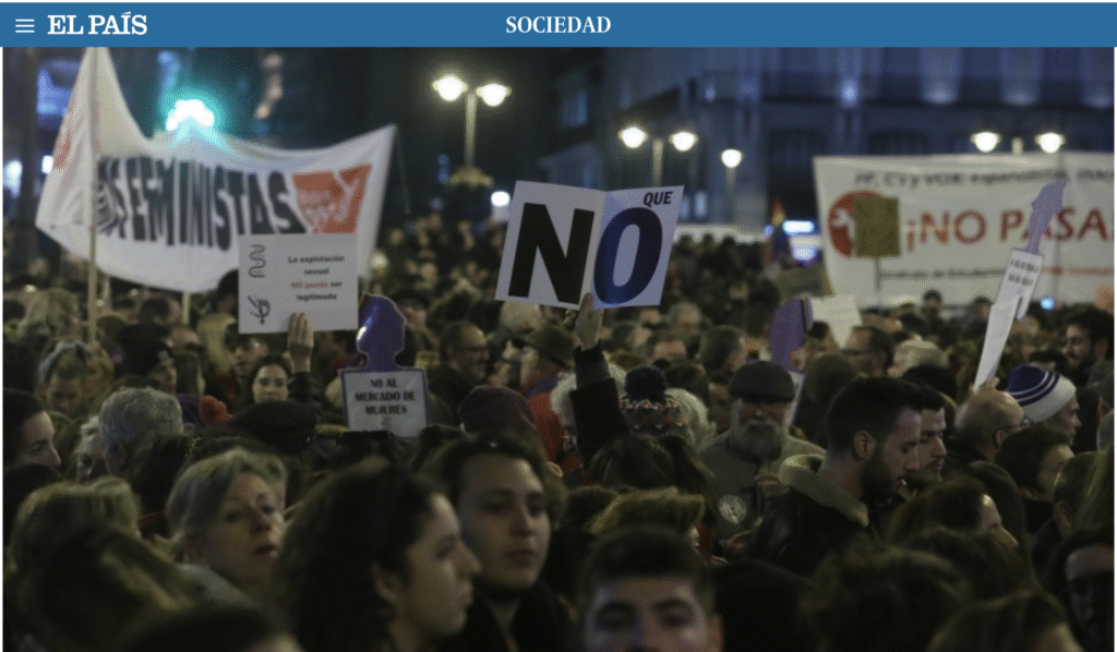 PRENSA QUE NO MANIFESTACIÓN 8M 2019 PORTADA el pais digital