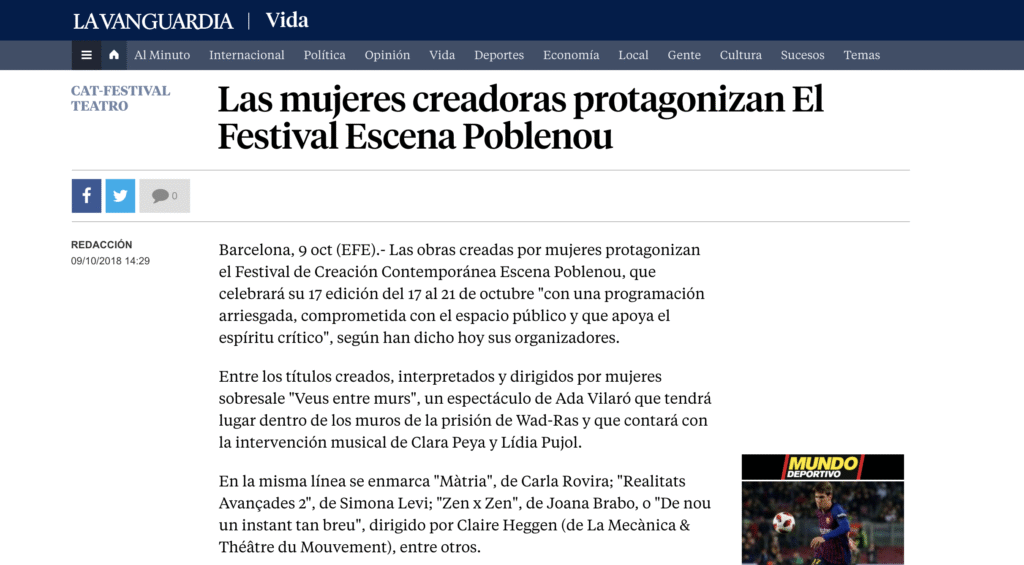 PRENSA ZenxZen JoanaBrabo Escena POble Nou sala Beckett