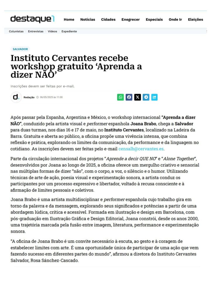 prensa DECIR NO JOANA BRABO Destaque1