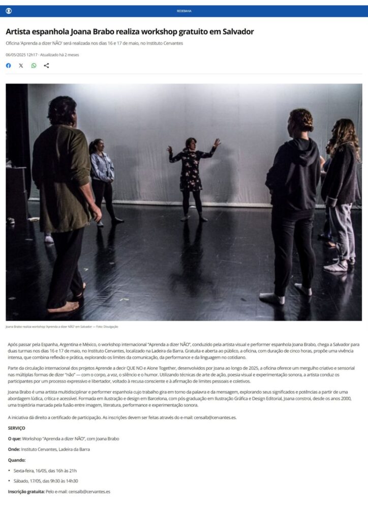 prensa DECIR NO JOANA BRABO RED Bahia