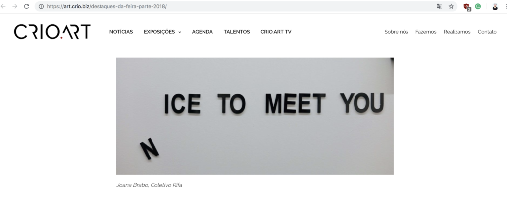 PRENSA ARTE Feira Parte Sao Paulo joana Brabo